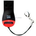 Czytnik kart USB 2w1 microSD -SDHC czerwono-czarny