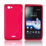 Pokrowiec BACK CASE LUX SONY J ST26i czerwony