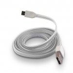 Kabel silikonowy micro usb biay 